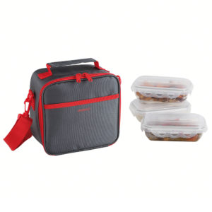 Set sacoche lunch box rouge