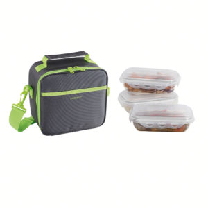 Set sacoche lunch box vert