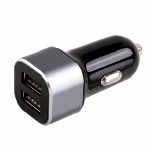 Adaptateur allume-cigare double USB Gris