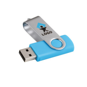 clè USB plastique bleue