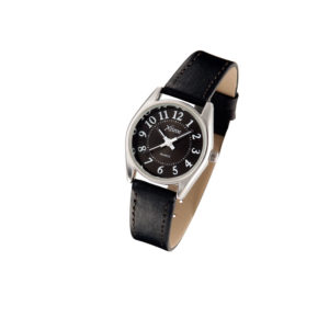 Montre dame cuir noir, cadran noir