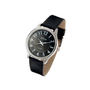 Montre homme cuir noir, cadran noir
