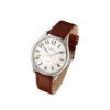 Montre homme cuir brun, cadran argentè