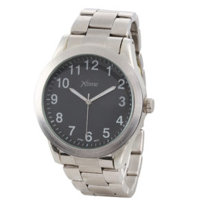 Montre homme mètal, cadran noir