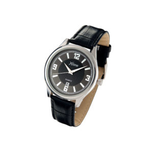 Montre homme cuir croco noir dateur