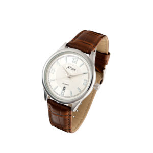 Montre homme cuir croco brun  dateur