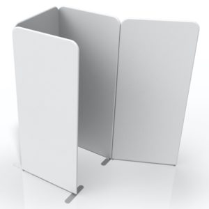 Stand aluminium avec plastique transparent, imprimable en quadrichromie.