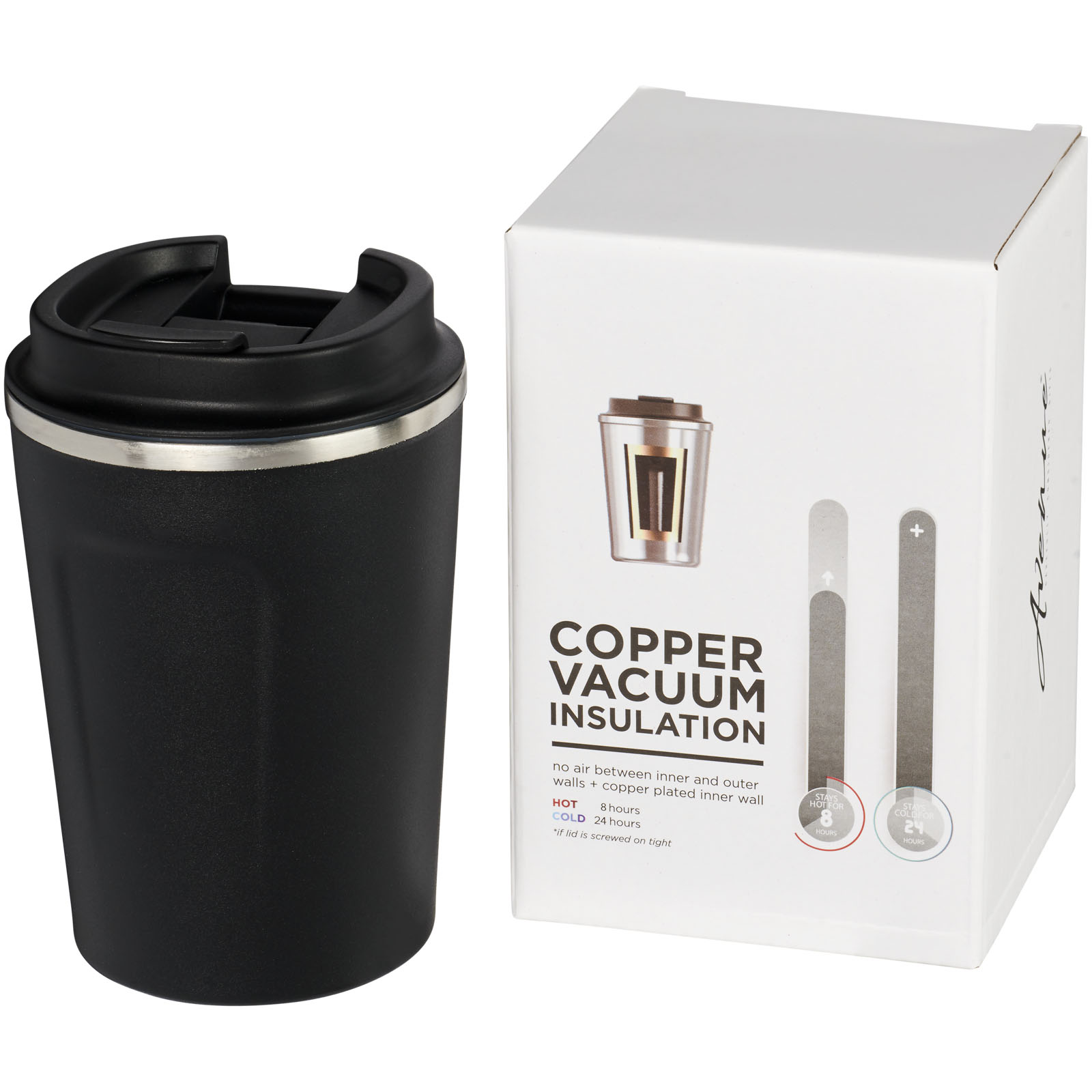 Gobelet avec isolation par le vide et couche de cuivre 360ml étanche Thor Gobelet avec isolation par le vide et couche de cuivre 360ml étanche Thor