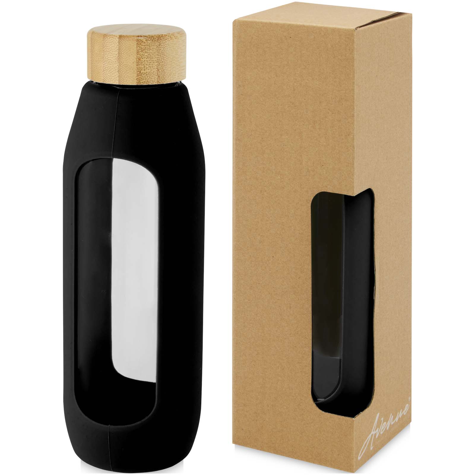 Bouteille Tidan de 600 ml en verre borosilicate avec grip en silicone Bouteille Tidan de 600 ml en verre borosilicate avec grip en silicone – vue 3