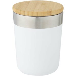 Gobelet Lagan de 330 ml en acier inoxydable avec isolation par le vide et couche de cuivre, avec couvercle en bambou