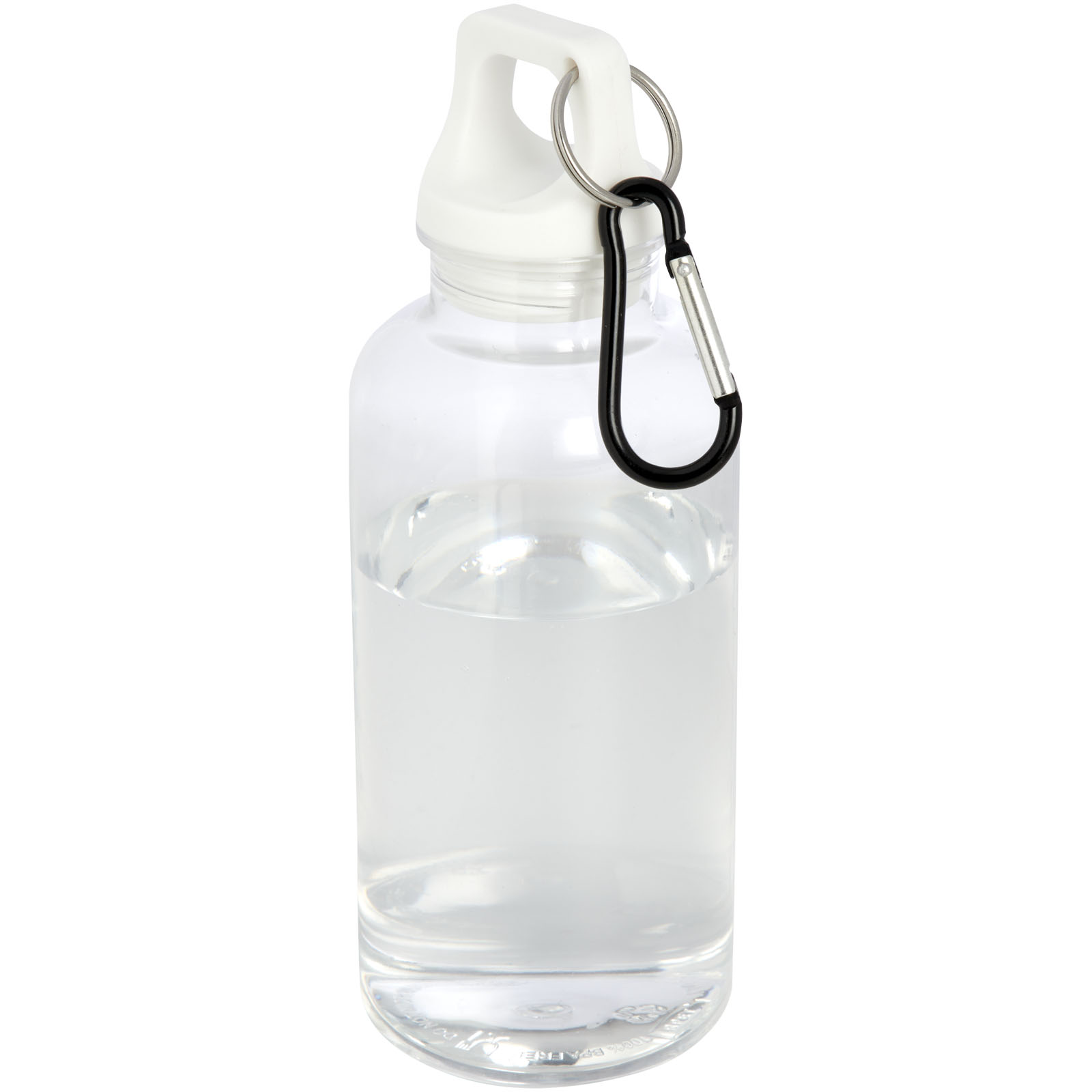 Bouteille d’eau Oregon de 400 ml en plastique recyclé avec mousqueton Bouteille d’eau Oregon de 400 ml en plastique recyclé avec mousqueton
