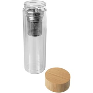 Bouteille à infusion Bailey en verre borosilicate de 400 ml avec couvercle en bambou – vue 2