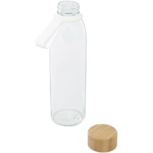 Bouteille d&rsquo;eau en verre Porto de 500 ml avec poignée en silicone et couvercle en bambou – vue 2