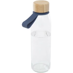 Bouteille d&rsquo;eau en verre Porto de 500 ml avec poignée en silicone et couvercle en bambou – vue 3