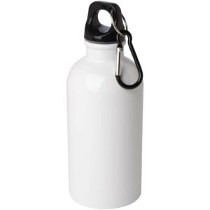 Bouteille d&rsquo;eau Oregon de 400 ml simple paroi en acier recyclé certifié RCS avec mousqueton