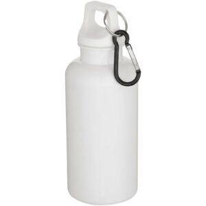 Bouteille d’eau Oregon de 400 ml en plastique recyclé uni certifié RCS avec mousqueton