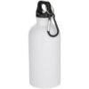 Bouteille d’eau Oregon de 400 ml à simple paroi avec finition MATE, en acier inoxydable recyclé certifié RCS avec mousqueton