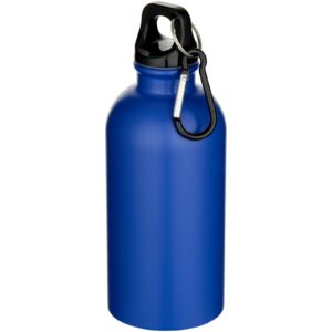 Bouteille d’eau Oregon de 400 ml à simple paroi avec finition MATE, en acier inoxydable recyclé certifié RCS avec mousqueton – vue 3