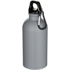 Bouteille d’eau Oregon de 400 ml à simple paroi avec finition MATE, en acier inoxydable recyclé certifié RCS avec mousqueton – vue 4