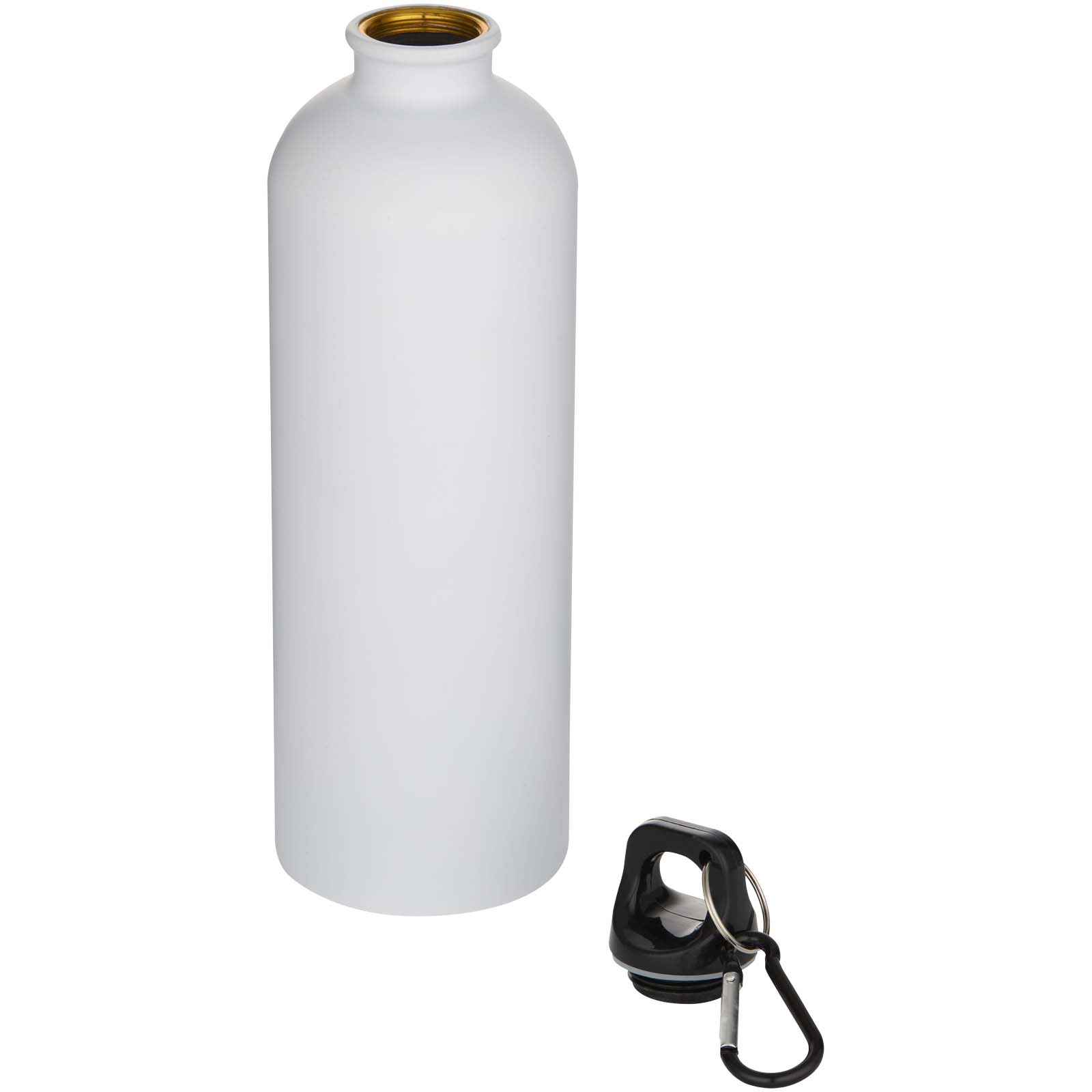 Bouteille d’eau Oregon de 750 ml en acier inoxydable à simple paroi certifiée RCS, recyclé mat avec mousqueton Bouteille d’eau Oregon de 750 ml en acier inoxydable à simple paroi certifiée RCS, recyclé mat avec mousqueton – vue 2