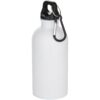 Bouteille d’eau Oregon de 400 ml en acier inoxydable recyclé à simple paroi certifié RCS avec mousqueton (impression par subl