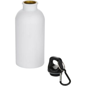 Bouteille d’eau Oregon de 400 ml en acier inoxydable recyclé à simple paroi certifié RCS avec mousqueton (impression par subl – vue 2