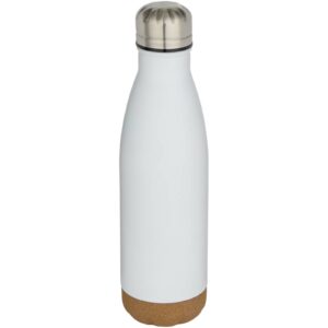 Bouteille d’eau Cove de 500 ml en acier inoxydable isolée sous vide et à double paroi avec détails en liège