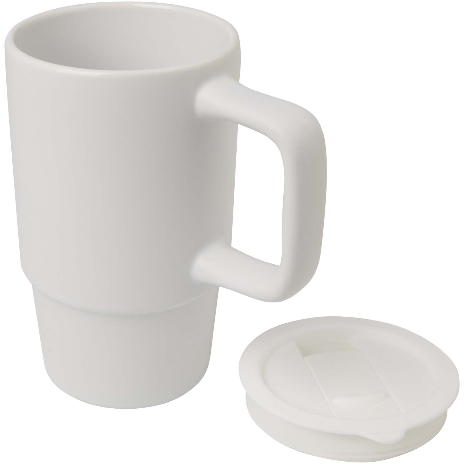 Mug Carter en céramique de 450 ml avec couvercle en plastique Mug Carter en céramique de 450 ml avec couvercle en plastique – vue 2