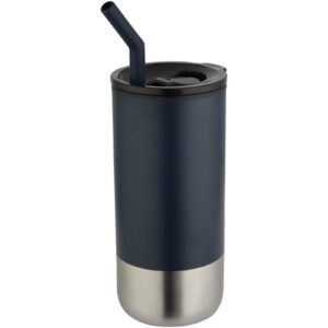 Gobelet isotherme Grayson 480 ml certifié RCS avec paille en silicone – vue 4