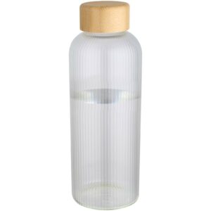 Bouteille en verre borosilicate Mirage simple paroi de 650 ml avec couvercle en bambou