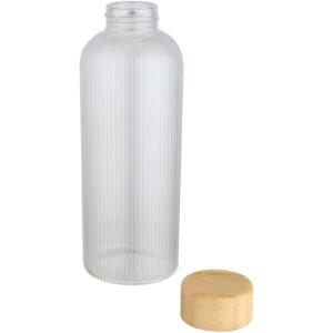Bouteille en verre borosilicate Mirage simple paroi de 650 ml avec couvercle en bambou – vue 2