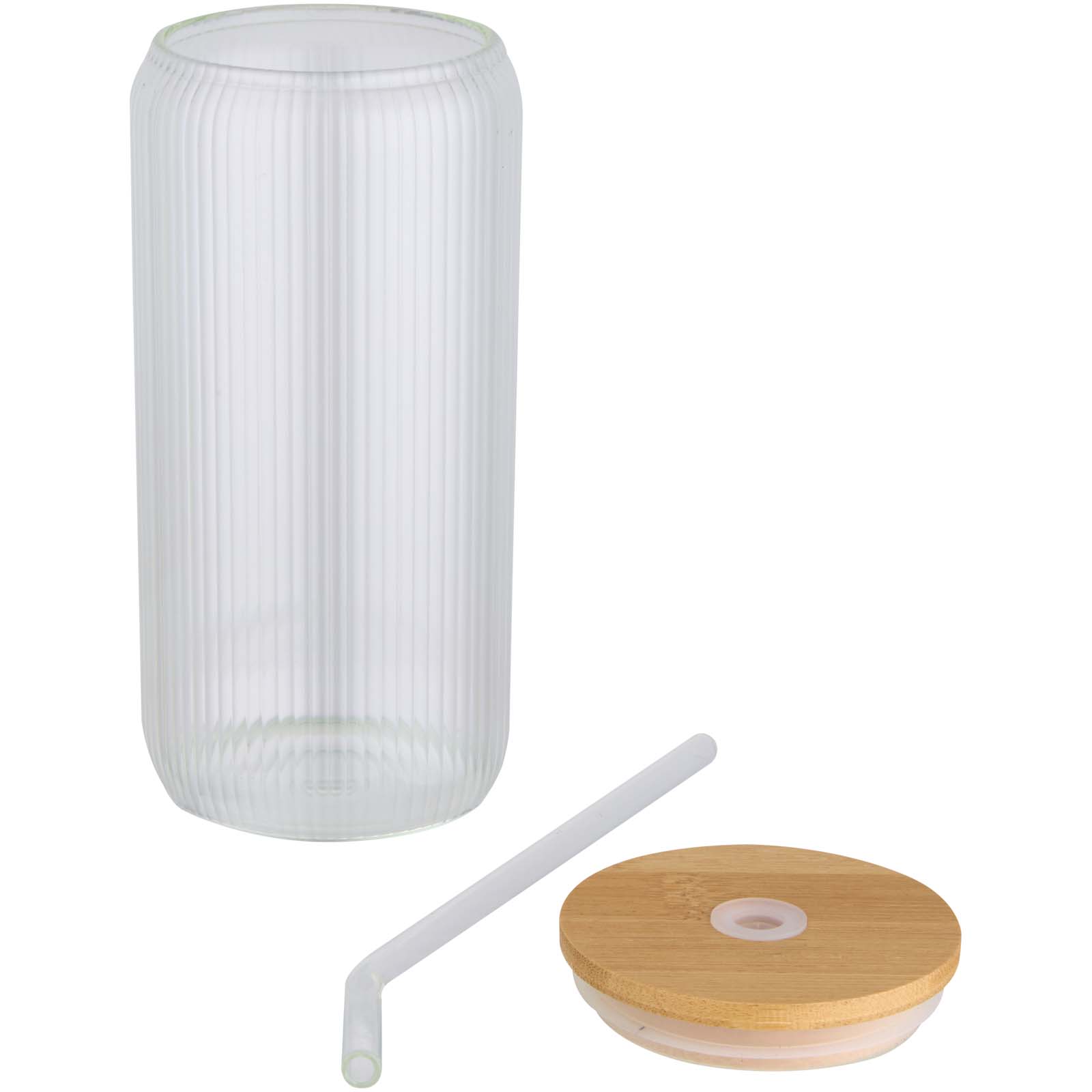 Pot de 500 ml en verre borosilicate Mirage simple paroi avec couvercle en bambou Pot de 500 ml en verre borosilicate Mirage simple paroi avec couvercle en bambou – vue 2