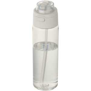 Bouteille d&rsquo;eau Theron de 700 ml en plastique recyclé RCS, avec bouchon double fonction et paille rabattable