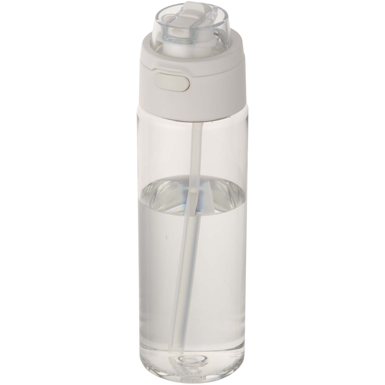 Bouteille d’eau Theron de 700 ml en plastique recyclé RCS, avec bouchon double fonction et paille rabattable Bouteille d’eau Theron de 700 ml en plastique recyclé RCS, avec bouchon double fonction et paille rabattable