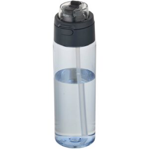 Bouteille d’eau Theron de 700 ml en plastique recyclé RCS, avec bouchon double fonction et paille rabattable – vue 3