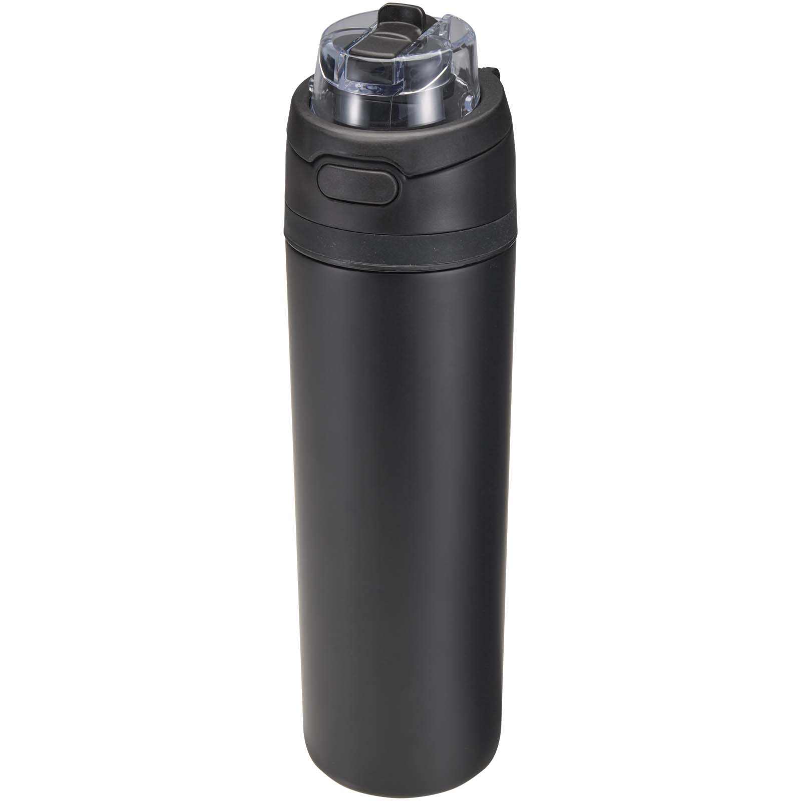Bouteille d’eau Theron 800 ml en acier inoxydable à simple paroi recyclé RCS, avec bouchon à double fonction et paille rabatt Bouteille d’eau Theron 800 ml en acier inoxydable à simple paroi recyclé RCS, avec bouchon à double fonction et paille rabatt – vue 4