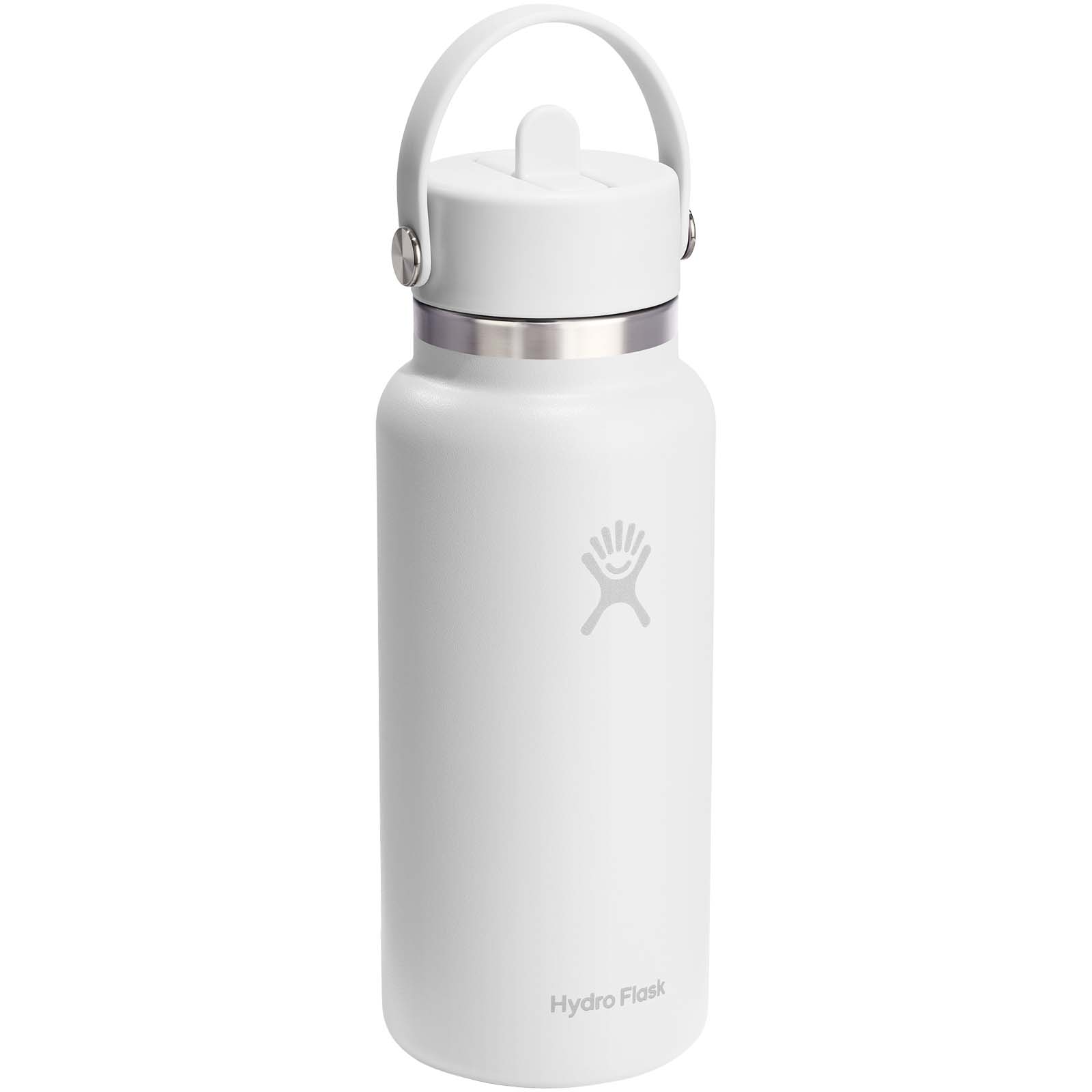 Gourde isotherme en acier inoxydable Hydro Flask à large goulot, d’une contenance de 946 ml, avec bouchon à paille Gourde isotherme en acier inoxydable Hydro Flask à large goulot, d’une contenance de 946 ml, avec bouchon à paille