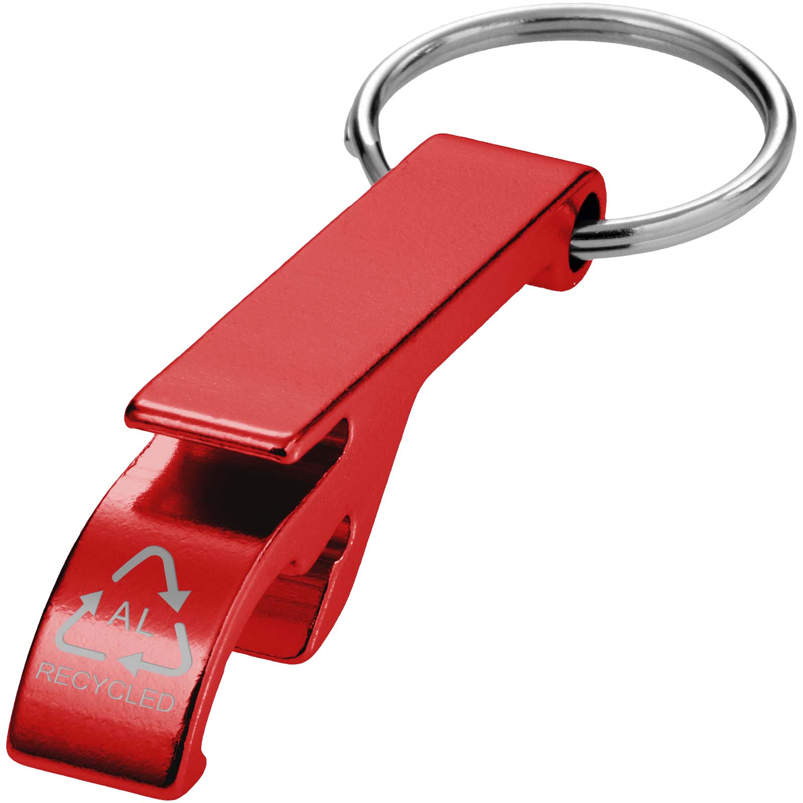 Ouvre-bouteille et canette Tao en aluminium recyclé certifié RCS avec porte-clés Ouvre-bouteille et canette Tao en aluminium recyclé certifié RCS avec porte-clés