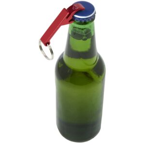 Ouvre-bouteille et canette Tao en aluminium recyclé certifié RCS avec porte-clés – vue 2