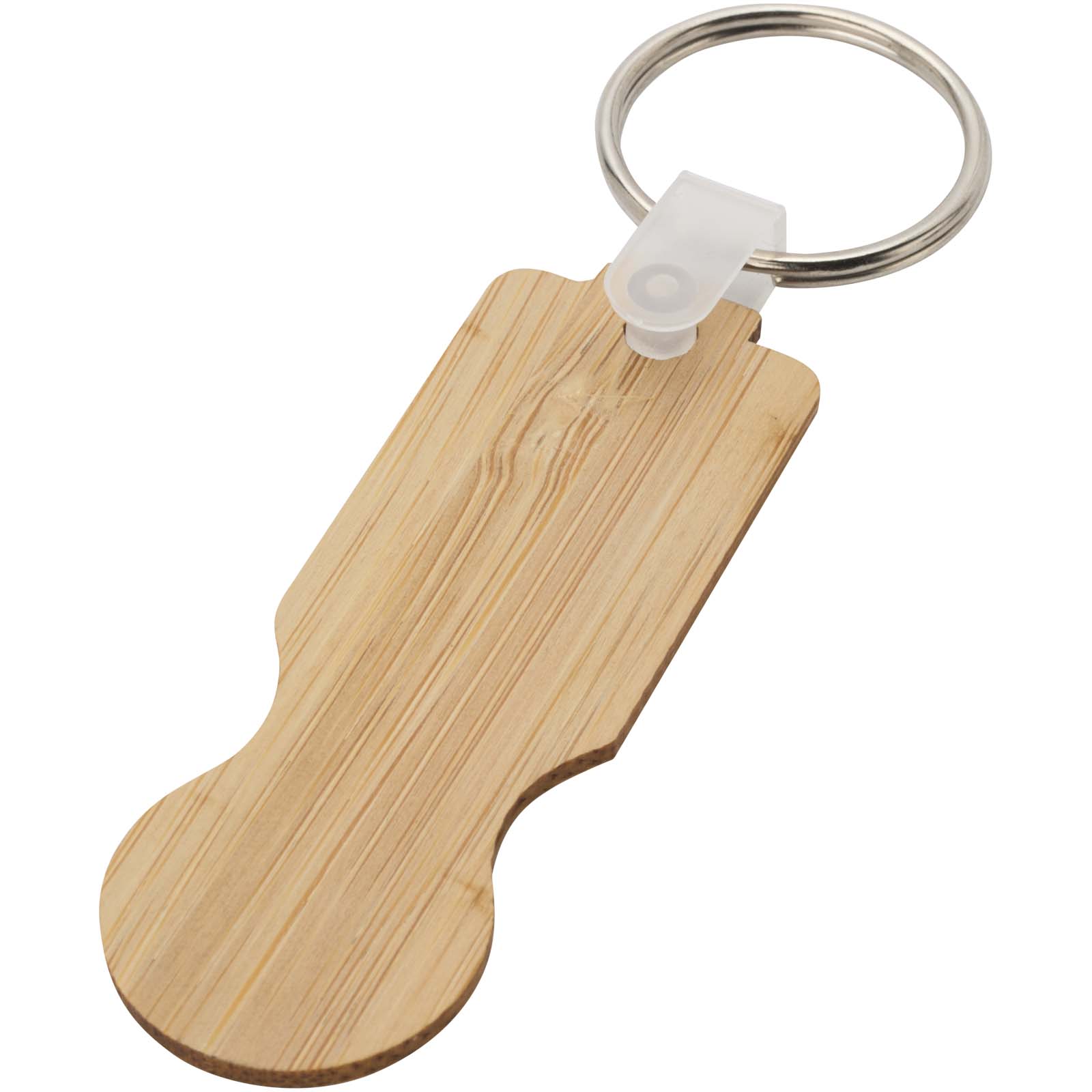 Porte-clés Ronan en bambou avec jeton pour chariot Porte-clés Ronan en bambou avec jeton pour chariot