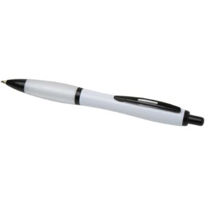 Stylo bille Nash en plastique recyclé avec garnitures noires (encre noire) – vue 2