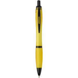 Stylo bille Nash en plastique recyclé avec garnitures noires (encre noire) – vue 3