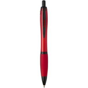 Stylo bille Nash en plastique recyclé avec garnitures noires (encre noire) – vue 4