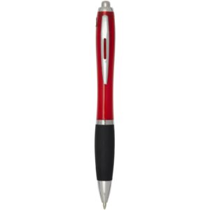 Stylo bille en plastique recyclé RCS avec corps coloré et grip noir (encre noire) Nash
