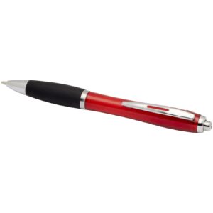 Stylo bille en plastique recyclé RCS avec corps coloré et grip noir (encre noire) Nash – vue 2