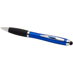 Stylo bille à stylet en plastique recyclé RCS avec corps coloré et grip noir (encre noire) Nash – vue 2