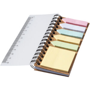 Bloc-notes à spirales avec mémos autocollants colorés Spinner – vue 2