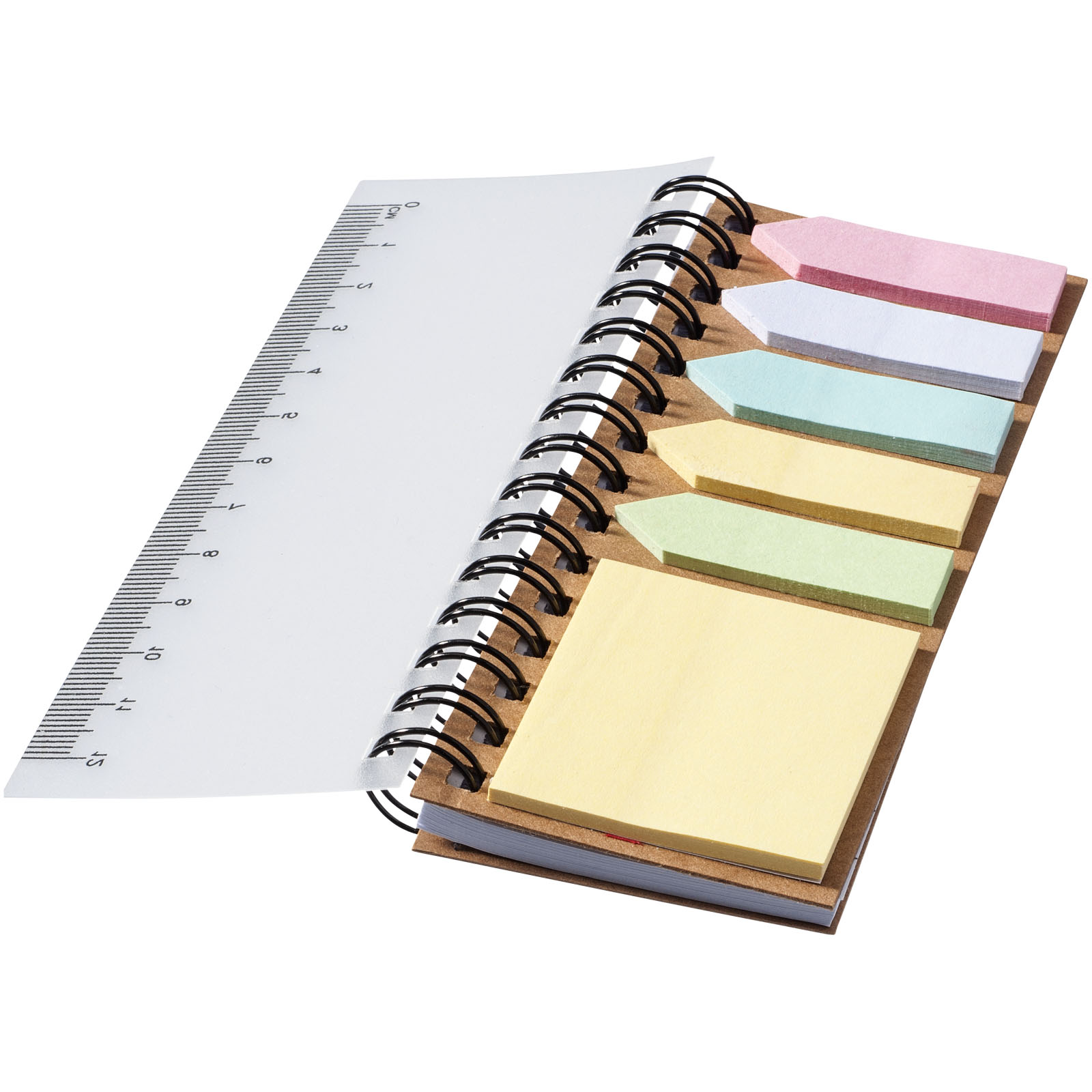 Bloc-notes à spirales avec mémos autocollants colorés Spinner Bloc-notes à spirales avec mémos autocollants colorés Spinner – vue 2