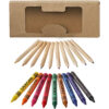 Kit de crayons et crayons gras colorés 19 pièces Lucky