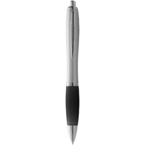 Stylo bille avec corps argenté et grip coloré Nash (encre bleue)